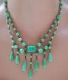 Edwardian Green Peking Glass Festoon Necklace