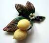 Vintage Plastic Lemon Fruit Pin