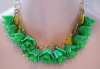 Vintage Green Plastic Flowers Necklace