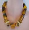 Ellelle Italy Chunky Honey Lucite Bead Necklace
