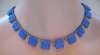 Art Deco Sterling & Powder Blue Czech Glass Necklace