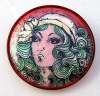 1960's Vintage LEA STEIN Serigraphy Mod Girl Pin