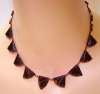 Czech Deco Fiery Amber Cut Glass Necklace