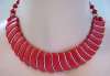 Vintage German Red Plastic Link Choker Necklace