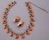 Renoir (Matisse) Copper & Black Enamel Honeybear Necklace Set