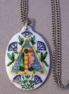 Egyptian Revival Painted Porcelain Pendant