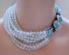 ORNELLA Glass Bead Torsade Necklace ~ Ornate Clasp