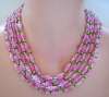 VENDOME Pink Glass Bead Necklace & Earring Set