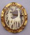 French Cutout Celluloid Pin ~ Giraffe