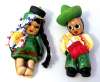 ELZAC Ceramic Spanish Boy and Girl Figural Pins