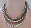 MIRIAM HASKELL Baroque Pearls & Chains Necklace