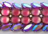 Spectacular VENDOME Pink Givre Glass & Fuschia AB Bracelet