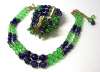 HOBE Green & Blue Stardust Beaded Necklace & Wrap Bracelet