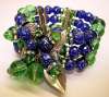 HOBE Green & Blue Stardust Beaded Necklace & Wrap Bracelet