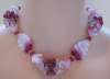 Fabulous Pink & White French Glass Necklace