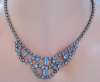 WEISS Aquamarine Blue Rhinestone Necklace