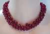 Vintage Fuschia Glass Bead Choker Necklace