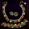 Vintage Glass Bead Fruit Necklace, Bracelet & Earring Parure