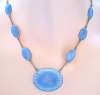 Czech Deco Powder Blue Basse-Taille Enamel Necklace