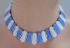 Vintage German Blue & White Glass Choker Necklace