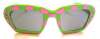 Nilsol Italy Neon Pink & Green Checkered Sunglasses