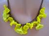 Yellow Glass Trumpet Flower Necklace