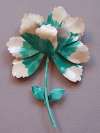 Teal & White Enamel Iris Flower Power Pin