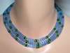 VENDOME Blue & Green Glass Necklace & Earring Set