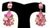 Pink Rhinestone & Givre Glass Dangle Earrings