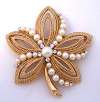 Crown TRIFARI Goldtone Pin ~ Faux Pearls ~ Rhinestones