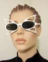 Vintage Plastic Sunglasses ~ White Butterfly Frame