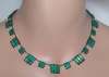 Czech Deco Green Glass Step Necklace