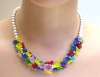 Japan Multicolor Glass Floral Necklace