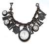Signed ART Timepiece Theme Charm Bracelet
