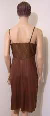 VAN RAALTE Cocoa Brown Full Nylon Slip w/ Lace ~ Size 36