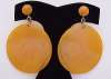 Jumbo Butterscotch Bakelite Disc Earrings