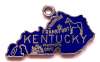 Sterling & Enameled Kentucky State Map Charm