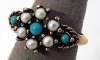 Avon Faux Turquoise & Seed Pearl Ring ~ Size 4