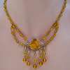 Citrine Glass Deco Festoon Necklace