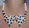 FLYING COLORS Black and White Ceramic Bow Necklace