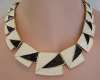 Kunio Matsumoto for Trifari Cream & Black Enameled Necklace