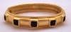 Anne Klein Hinged Bracelet ~ Black Enamel & Matte Goldtone