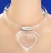 JUDITH HENDLER Lucite Heart & Sterling Necklace & Earring Set