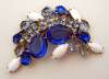 Juliana Royal Blue & Milk Glass Brooch