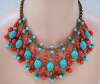 Haskellesque Egyptian Revival Drippy Glass Bib Necklace