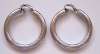 Les Bernard Brushed Silvertone Hoop Earrings