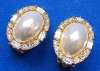 Christian Dior Faux Pearl & Rhinestone Earrings