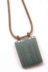 TRIFARI Modernist Necklace ~ Sage Green Lucite Pendant