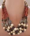 Ellelle Italy Art Glass Bead Torsade Necklace