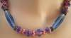 Blue & Pink Art Glass Necklace